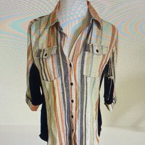 Striped Button-Up Shirt